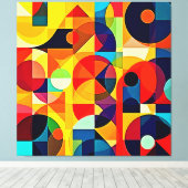 Bauhaus-Farbgeometrie-Design Leinwanddruck (Insitu (Holzboden))