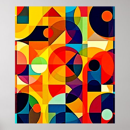 Bauhaus-Farbgeometrie-Design Poster (Vorne)