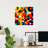 Bauhaus-Farbgeometrie-Design Poster (Heimbüro)