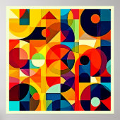 Bauhaus-Farbgeometrie-Design Poster (Vorne)