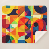 Bauhaus-Farbgeometrie-Design Sherpadecke (Vorderseite (Horizontal))