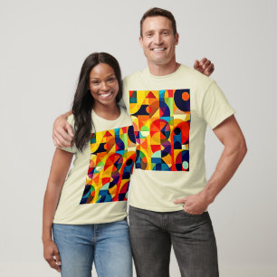 Bauhaus-Farbgeometrie-Design T-Shirt