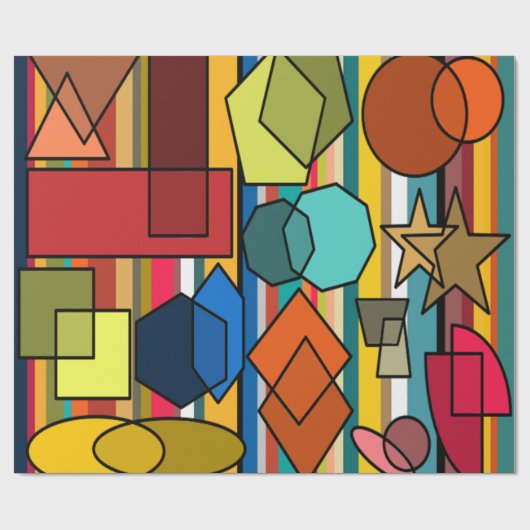 Bauhaus Formen und Linien Geschenkpapier (Flach)