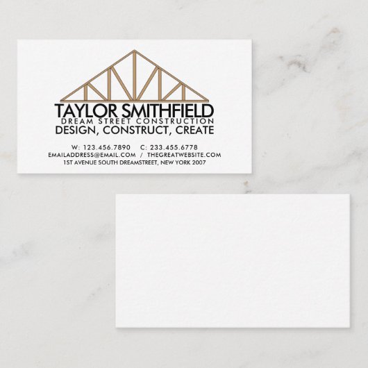 Bauhaus Gebäude Rustikale Visitenkarte (Vorne/Hinten)