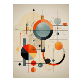 Bauhaus Geometric Abstract Composition Poster