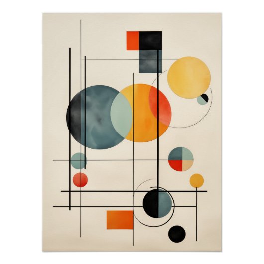 Bauhaus Geometric Abstract Composition Poster (Vorderseite)
