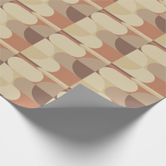 Bauhaus Geometric Abstrakt Beige Earth Tone Geschenkpapier (Ecke)