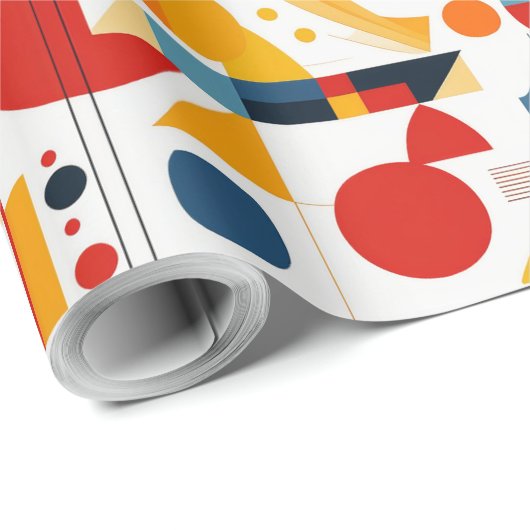 Bauhaus Geometric Abstrakt Pattern#1 ID1068 Geschenkpapier (Rolleneckpunkt)