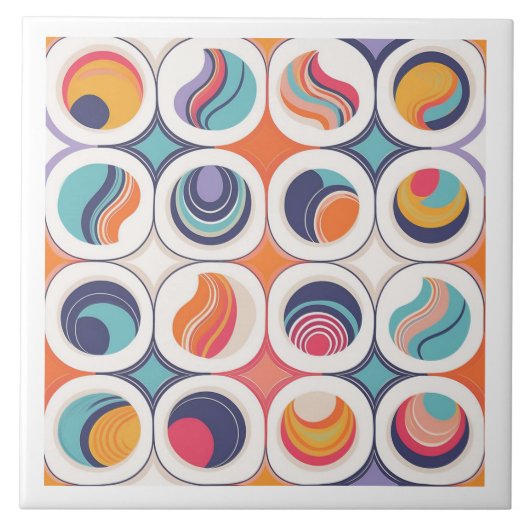 Bauhaus Geometric Abstrakt Pattern#2 ID1068 Fliese (Vorderseite)