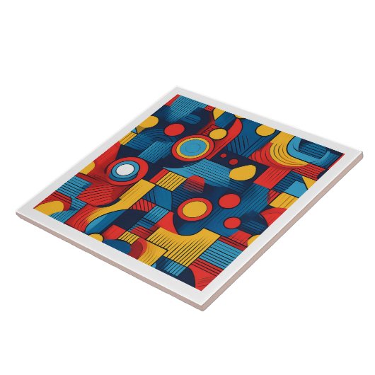 Bauhaus Geometric Abstrakt Pattern#4 ID1068 Fliese (Seite)