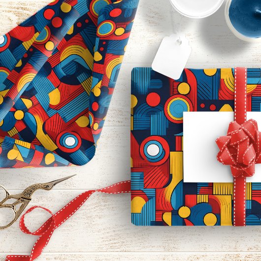 Bauhaus Geometric Abstrakt Pattern#4 ID1068 Geschenkpapier