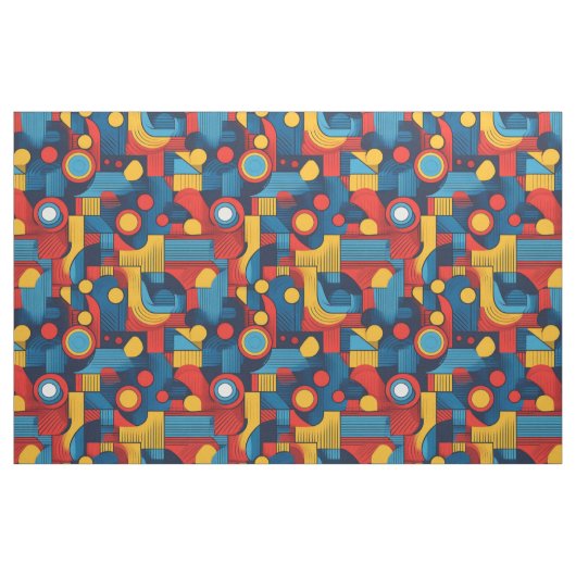 Bauhaus Geometric Abstrakt Pattern#4 ID1068 Stoff (Fat Quarter (45,7 x 55,9 cm))
