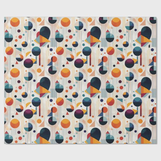 Bauhaus Geometric Abstrakt Pattern#5 ID1068 Geschenkpapier (Flach)
