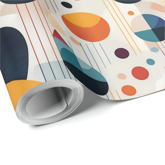 Bauhaus Geometric Abstrakt Pattern#5 ID1068 Geschenkpapier (Rolleneckpunkt)