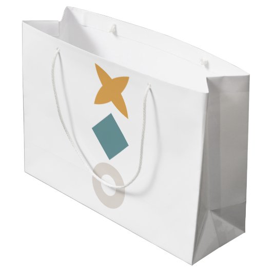 Bauhaus Geometric Baby Shower Large Gift Bag Große Geschenktüte (Rückseite Schrägansicht)