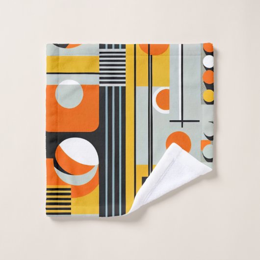 Bauhaus Geometric Design 01 perfekt für Badhandtuch Set (Waschlappen)