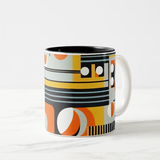 Bauhaus Geometric Design 01 perfekt für Zweifarbige Tasse (VorderseiteRechts)