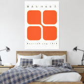Bauhaus Geometric Poster Orange Retro Print Leinwanddruck (Insitu (Schlafzimmer))