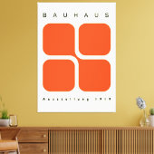 Bauhaus Geometric Poster Orange Retro Print Leinwanddruck (Insitu (Wohnzimmer))