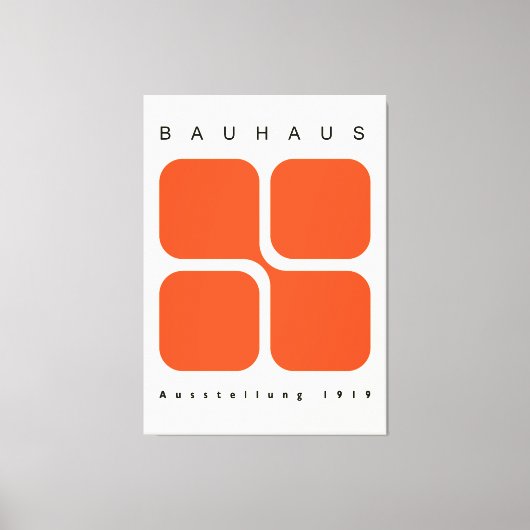Bauhaus Geometric Poster Orange Retro Print Leinwanddruck (Vorderseite)