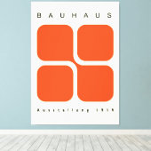 Bauhaus Geometric Poster Orange Retro Print Leinwanddruck (Insitu (Holzboden))