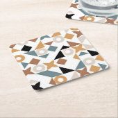 Bauhaus Geometric XOXO Square Papiertränke Rechteckiger Pappuntersetzer (angewinkelt)