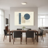 Bauhaus Geometrie Abstrakte Kunst in Blau & Beige Leinwanddruck