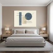 Bauhaus Geometrie Abstrakte Kunst in Blau & Beige Leinwanddruck