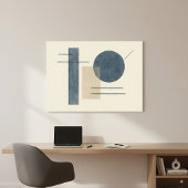 Bauhaus Geometrie Abstrakte Kunst in Blau & Beige Leinwanddruck
