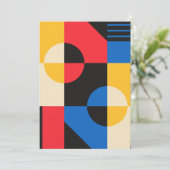 Bauhaus Geometrie-Muster Einladung (Stehend Vorderseite)