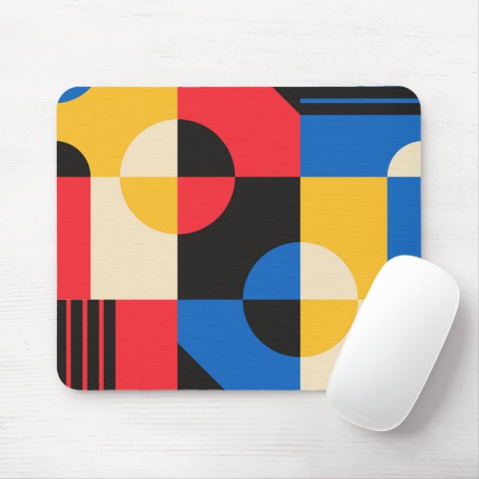 Bauhaus Geometrie-Muster Mousepad (Mit Mouse)