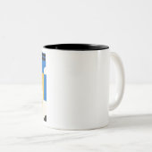 Bauhaus Geometrie-Muster Zweifarbige Tasse (VorderseiteRechts)