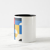 Bauhaus Geometrie-Muster Zweifarbige Tasse (Mittel)
