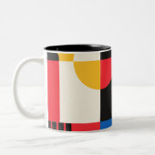 Bauhaus Geometrie-Muster Zweifarbige Tasse (Links)