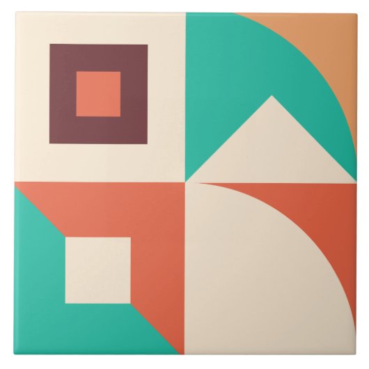 Bauhaus geometrisch abstrakt N1 Fliese (Vorderseite)