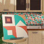 Bauhaus geometrisch abstrakt N1 Fliese<br><div class="desc">Bauhaus-Stil geometrische abstrakte Kachel in Türkis,  Wein und verbrannte sienna Farbe Palette.</div>