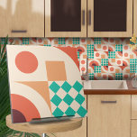 Bauhaus geometrisch abstrakt N3 Fliese<br><div class="desc">Bauhaus-Stil geometrische abstrakte Kachel in Türkis,  Wein und verbrannte sienna Farbe Palette.</div>