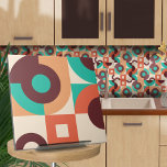 Bauhaus geometrisch abstrakt N6 Fliese<br><div class="desc">Bauhaus-Stil geometrische abstrakte Kachel in Türkis,  Wein und verbrannte sienna Farbe Palette.</div>