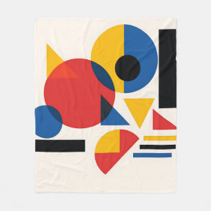 Bauhaus-Geometrische-Abstrakte-Komposition Fleecedecke