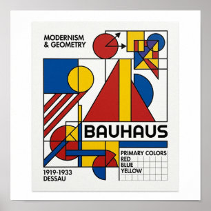 Bauhaus geometrische Komposition Quadrat Poster
