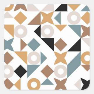 Bauhaus-Geometrischer Baby-Aufkleber Quadratischer Aufkleber