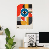 Bauhaus geometrischer Kunstdruck Mittelalter Moder Poster (Heimbüro)
