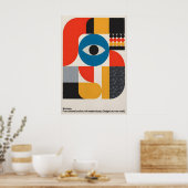 Bauhaus geometrischer Kunstdruck Mittelalter Moder Poster (Küche)