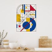 Bauhaus geometrisches abstraktes Poster (Küche)