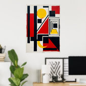 Bauhaus-Geometrisches-Kunstposter | Konstruktivist Poster (Heimbüro)