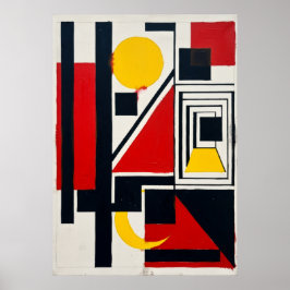 Bauhaus-Geometrisches-Kunstposter | Konstruktivist Poster