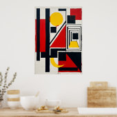 Bauhaus-Geometrisches-Kunstposter | Konstruktivist Poster (Küche)