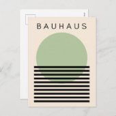 Bauhaus Green Sun Feiertagspostkarte (Vorne/Hinten)