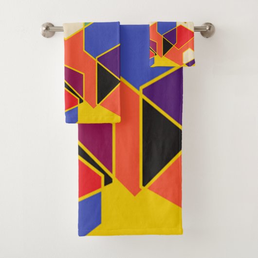 Bauhaus Hexagons Badhandtuch Set (Insitu)