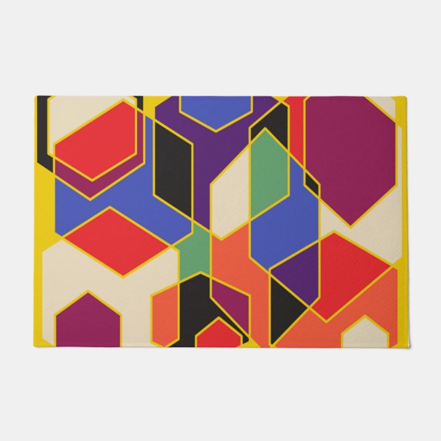 Bauhaus Hexagons Fußmatte (Vorderseite)
